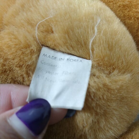 Vintage Walmart Brown Jointed Teddy Bear Plush Stuffed Animal Toy Red Plaid Bow - Picture 5 of 6